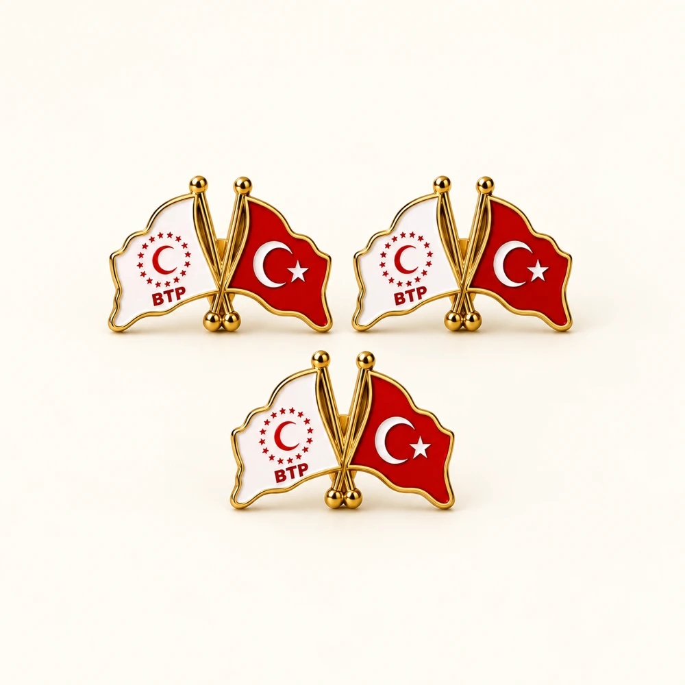 BTP Türk Bayraklı Rozet — toptan adet satışı