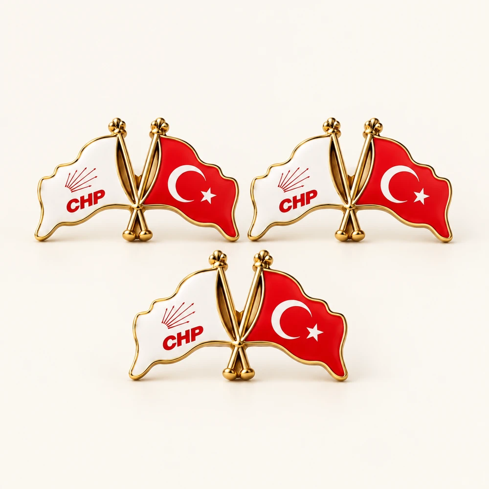 CHP Türk Bayrağı Rozet — toptan adet satışı