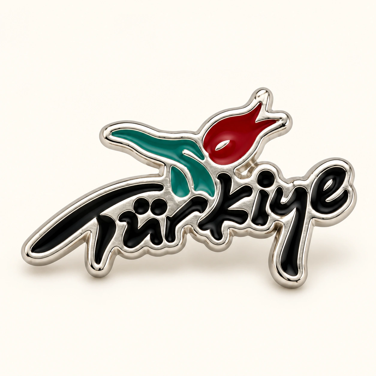 Gümüş Türkiye Lale Rozet — toptan adet satışı