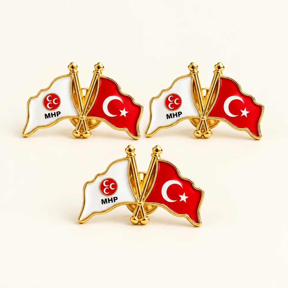 MHP Türk Bayrağı Rozet — toptan adet satışı